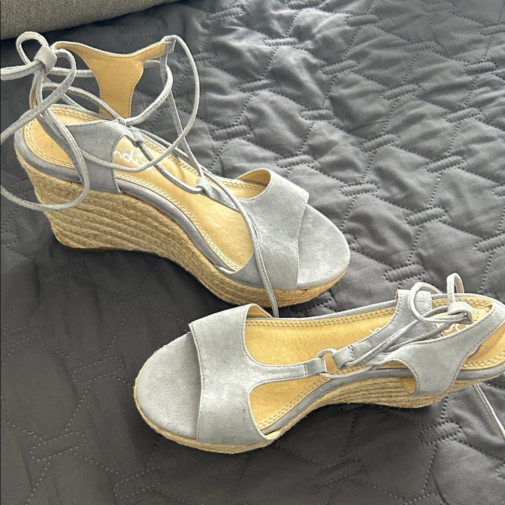 Splendid Light Gray Espadrille Wedges
